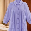 Collections Etc Women's Plush Fleece Button Front Robe with Pockets,