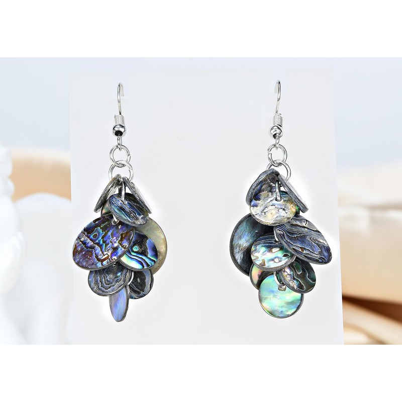AeraVida Ocean Inspired Round Cluster of Abalone Seashells Boho Chic