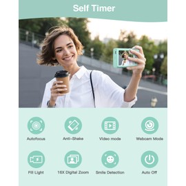 Digital Camera, 1520P Autofocus Compact Camera 48MP Digital Cameras Portable Camera with 2.8" Screen, 16X Digital Zoom, Portable Mini Camera for Kids, Teenagers,Beginner(Green)