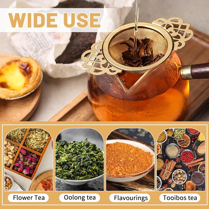 2 Pack Small Fine Mesh Tea Strainers with Bowl, Stainless