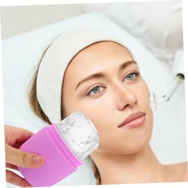 NOLITOY Ice Cube Tray Facial Massage Ice Roller Ice Roller Skin Care Facial Ice Roller for Face Eye Ice Roller Cute Face Reusable Ice Roller DIY Facial Massager Purple
