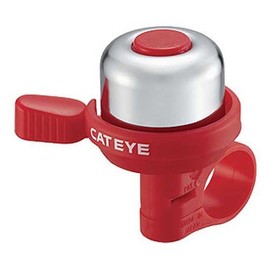 CATEYE Bicycle Bell, Brass, Red, One Size