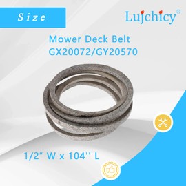 GX20072 Mower Deck Belt for John Deere L100 L110 E100 E110 E120 E130 LA105 LA110 LA115 S100 D100 D105 D110 D125 D130GY20570 (1/2" x 104")