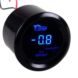 Etopars 2" 52mm Black Car Auto Digital Blue LED Light Bar Turbo Boost LED Gauge Meter