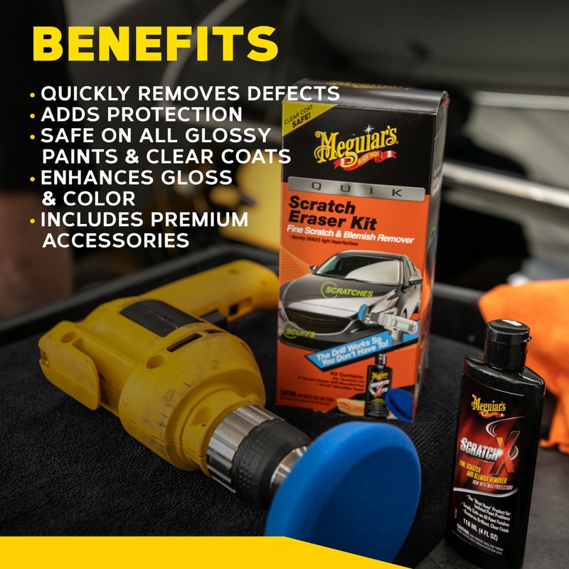Meguiar’s Quik Scratch Eraser Kit, Car Scratch Remover for Fixing