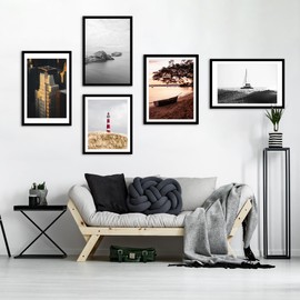 iRahmen 20x28 Picture Frame Set of 2 with Plexiglass, Black Poster Frame for Wall Mounting Display 16x24 Picture with Mat or 20 x 28 Without Mat