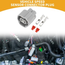 Partuto 2 Pin Vehicle Speed Sensor Plug Connector No. 9098011156 - Car Male Female Wire Connector - for Toyota Crown Camry Plastic Grey - 1 Set