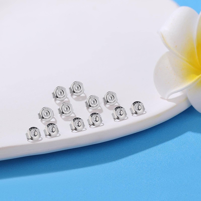 Earring Backs for Studs, Moconar 12PCS 925 Sterling Silver Earring
