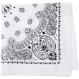 Fox Outdoor 83-02 22" X 22" Bandanna - White/Black Paisley