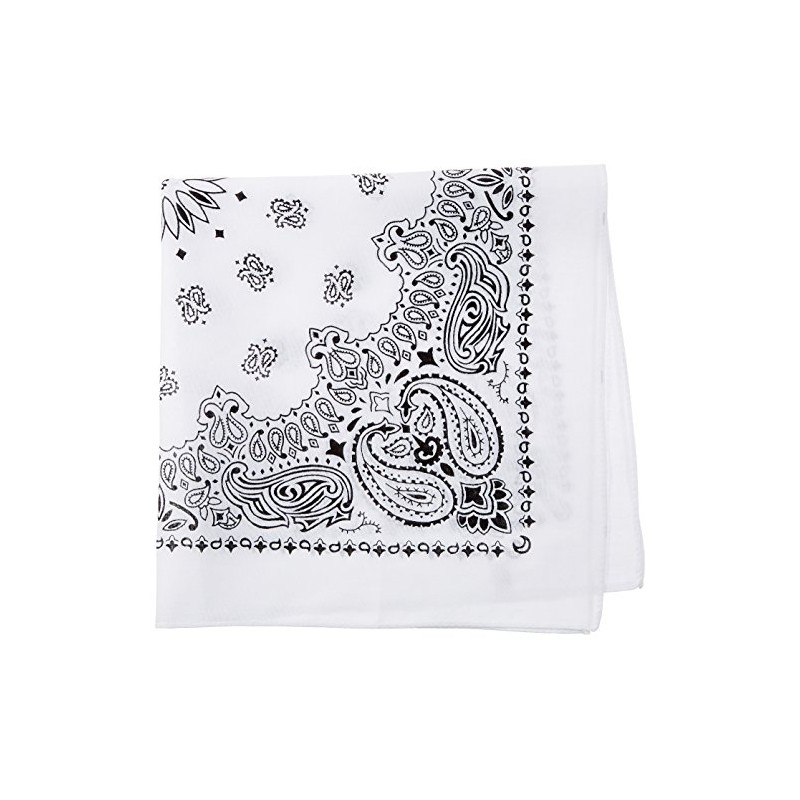 Fox Outdoor 83-02 22" X 22" Bandanna - White/Black Paisley