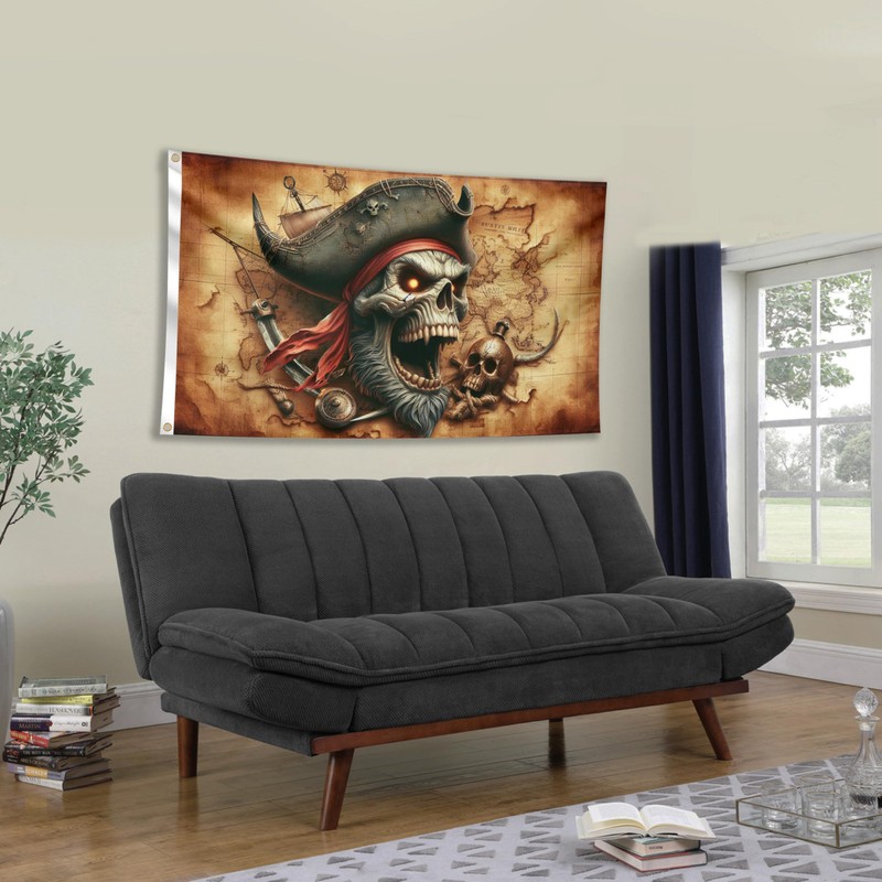 Pirate Flag 90 x 150 cm with Eyelets - Large