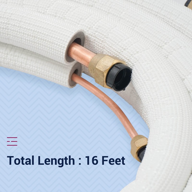 DELLA 16 Ft Mini Split Line Set, 1/4" & 3/8"