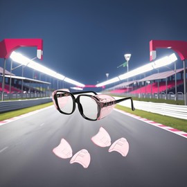4Pcs Pink Safety Eye Glasses Side Shields Flexible Lightweight Running Cycling Outdoor Sports Glasses Wind Shield for Adults Safety Goggles and Glasses Eye Protection