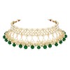 Aheli Gold Plated Kundan Studded Choker Necklace Dangle Earrings &