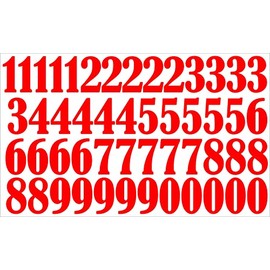 ShirtInStyle selbsklebende Aufkleber Zahlen, 15cm hoch, 50 Stück, Haustür, Mülltone, Basteln, Boote, Nummern, Kennzeichen, KFZ, Türen, Spint, Umkleide, Hausnummer, Bootsnummer, rot