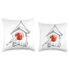 Apple bird feeder Throw Pillow