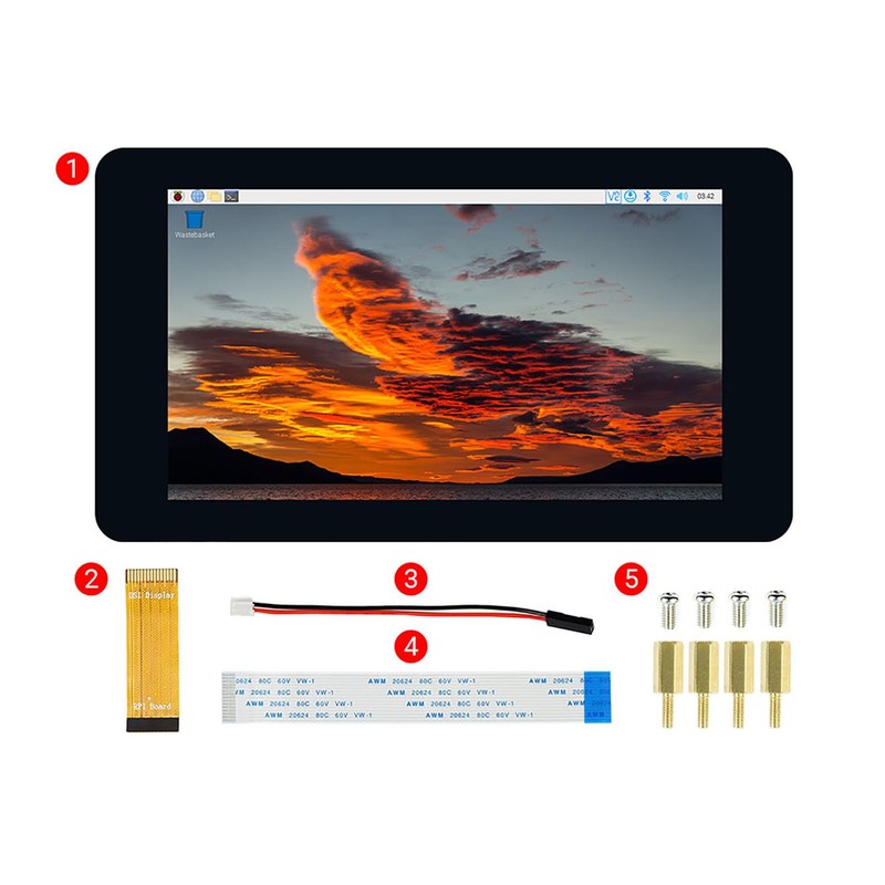 Coolwell 7 inch Capacitive Touch Display for Raspberry Pi 4B