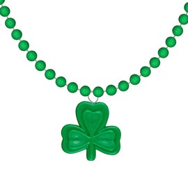 FlashingBlinkyLights Pack of 48 Shamrock Medallions on Green Bead Necklaces (NON-Light Up)