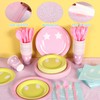 Kochorie 254 Pcs Preppy Smile Face Party Supplies Pastel Tableware
