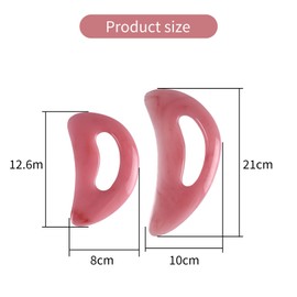 Body Gua Sha Stone, Guasha Stone, Face Massage Stone, Facial Stones, Rosental Gua Sha Rose Quartz, Face Massager, Skincare Face Roller Jade for Beauty, Lifting, Body Massager, Pack of 2