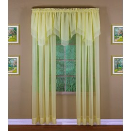 Today's Curtain Emelia Original Voile Panel 63", Yellow, 60" W x 63" L