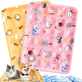 ITJMRJP Cooling Mat for Dogs, Cats, Pack of 2, Cooling Mat for Dogs, 40 x 50 cm, Dog Cooling Mat, Self-Cooling, Washable Dog Cooling Blanket for Dogs, Small and Cats, Dog Cooling Mat (F)