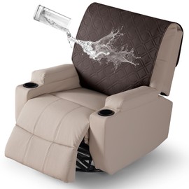 VANSOFY Recliner Chair Covers 100% Waterproof Backrest Cover Reclining Cover Non-Slip Dog Chair Cover Furniture Protector Washable Slipcover Elastic Straps for Pets, Dogs(Chocolate)