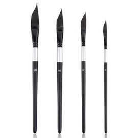 4PCS Watercolour Brushes,Dagger Brush,Striping Brushes Long Liner for Acrylic Oil Gouache, Professional Art Paintbrushes Paint Brushes