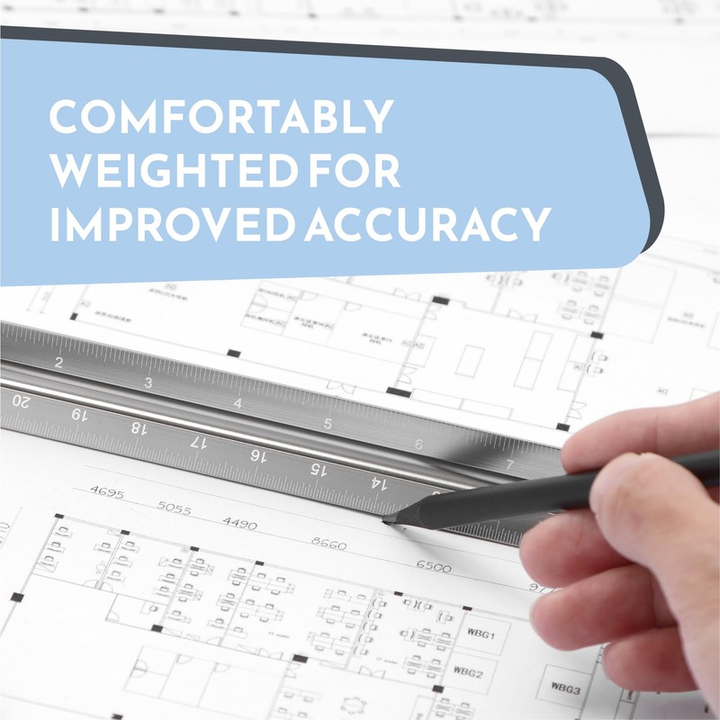 Wintex Triangular Ruler Silver – High Quality Aluminium Ruler 30