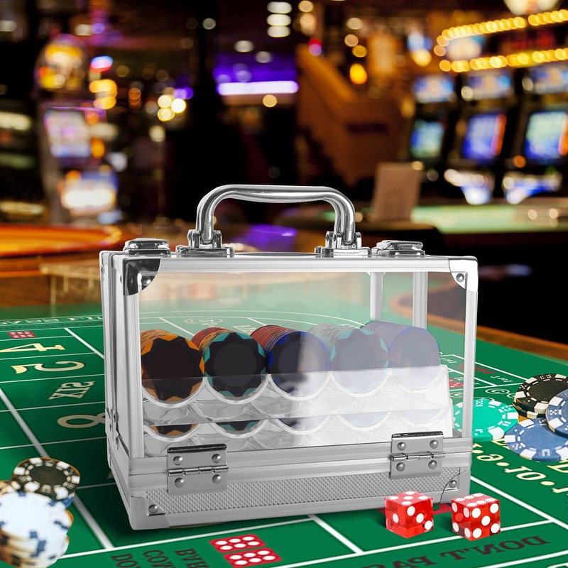 GSE 600pcs Poker Chip Cases, Casino Grade Acrylic Poker Chips