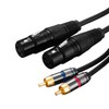 Dual XLR to RCA Cable 5Ft, Heavy Duty 2-XLR Female