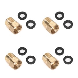Ruimou 4pcs Brass Check Valve G Thread (1/2 Inch female to 1/2 Inch male) with Washer for Water Heaters Tanks Towers Toilets Intake Systems Backflow Preventer