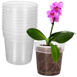 FUNOMOCYA Pack of 10 Nursery Cups Phalaenopsis Flower Pots Trays Orchid Pot Planter Orchid Planter Transparent Nursery Pot Garden Pot Transparent
