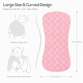 lazyrhino 8 Pack Baby Burp Cloths, Unisex for Boys and Girls, Super Absorbent and Soft Towel,Solid Color (Pink-lht)