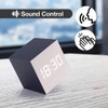 Wooden Alarm Clock Wood LED Square Cube Digital Thermometer Timer
