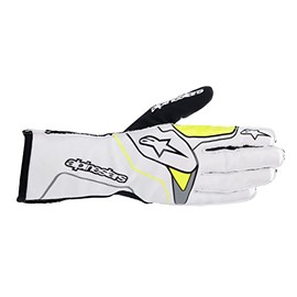 Alpinestars Tech-1 KX v3 Karting Gloves (XL, White/Yellow)