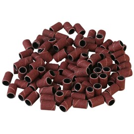 Boxonly 100 Pieces Sanding Bands Sleeves Drum Sander Set 180 Grits Sanding Drum Sand Bands Shank Rotary Tool Kit with 2 Mandrels