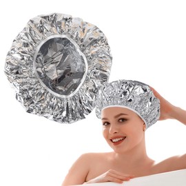 7 Pcs Salon Aluminum Foil Baking Oil Hair Cap Disposable Shower Caps Waterproof Hair Dye Cap Aluminum Foil Caps for Hair Treatment