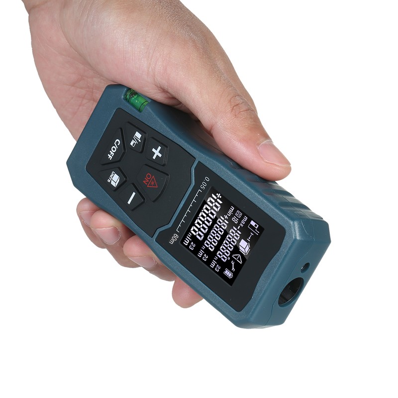 Laser Distance Meter Handheld 1.6-inch LCD Diastimeter Bubble Level Pythagorean
