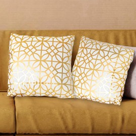 Betadistor Gold Velvet Cushion Cover 18x18Inch - 2 Pack Soft Accent Pillow Covers for Couch Bedroom 524-0534