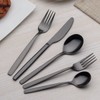 Berglander 24 Piece Titanium Black Plated Stainless Steel Cutlery Set,