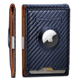 BULLIANT Men Wallet,Slim Leather Wallet RFID Blocken for Gift Men Standard & Airtag Use 11Cards