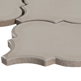 MSI Portico Pearl Arabesque 10.83 in. x 15.5 in. x 8mm Glossy Ceramic Mesh-Mounted Mosaic Tile (11.7 sq. ft. / case) for Kitchen Backsplash, Accent & Shower Wall Tile, Portico Beige