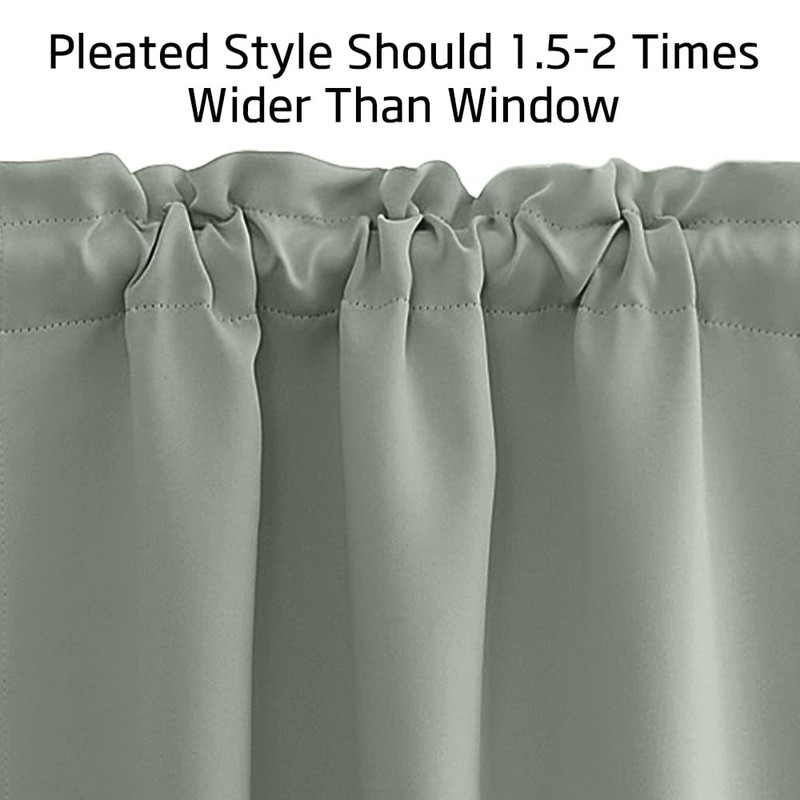 NICETOWN Kitchen Curtains 24 Inch Length Blackout Thermal Insulated Rod