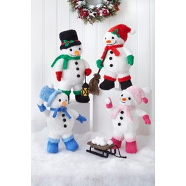 King Cole Christmas Knitting Pattern Truffle Glitz Small & Large Seasonal Snowmen (9182)