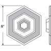 Prime-Line U 9275 5 In., Rigid Vinyl, White, Self Adhesive