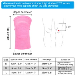 PATIKIL Medium Protective Knee Pads, 2 Pcs Anti-Slip Padded Sponge Knee Brace Support Breathable Knee Sleeve for Dance Skating Football Basketball Volleyball Protector, Pink