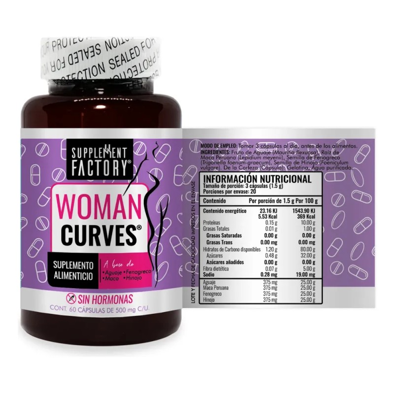 Woman Curves, 180 Cápsulas (3 Frascos 60 Cap C/u)
