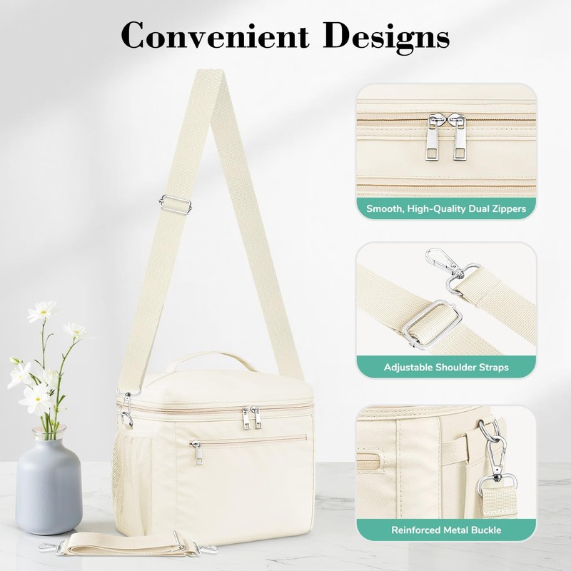 DALINDA Insulated Lunch Bag for Women Men,Small Reusable Lunch Box