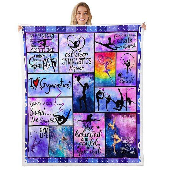 Manfei Gymnastics Throw Blanket Gymnastics Lovers Bed Blanket for Gymnast